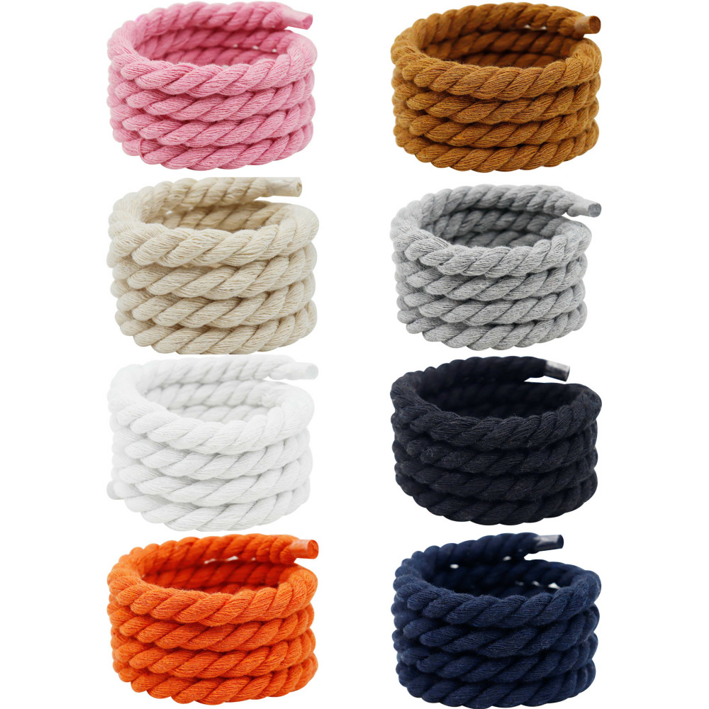 Chunky Twisted Rope Shoelaces-11 Colours-Thick Twisted Round Laces