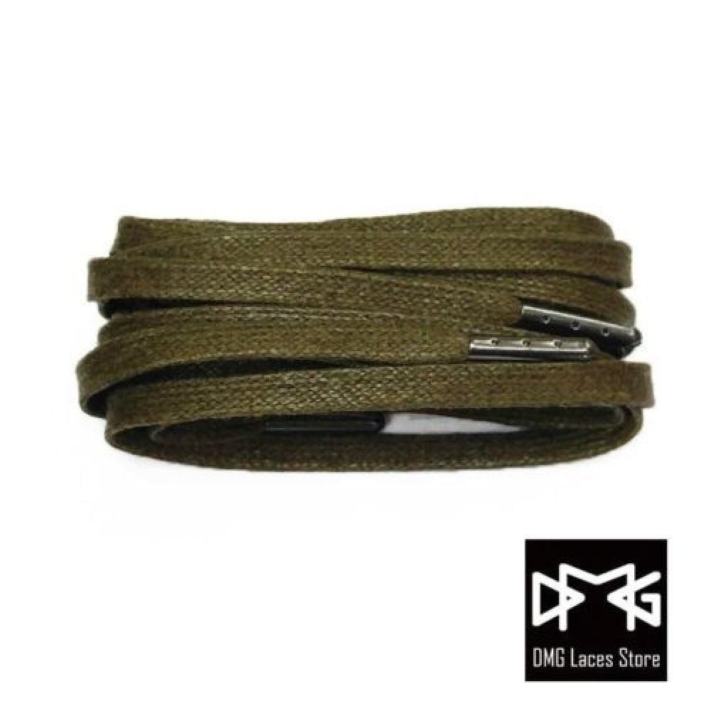 Wax Flat Laces ( Olive Green )